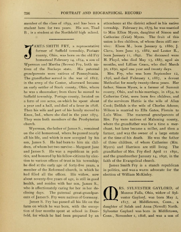 A Portrait and Biographical History of Portage and Summit Counties, Ohio. Page 756